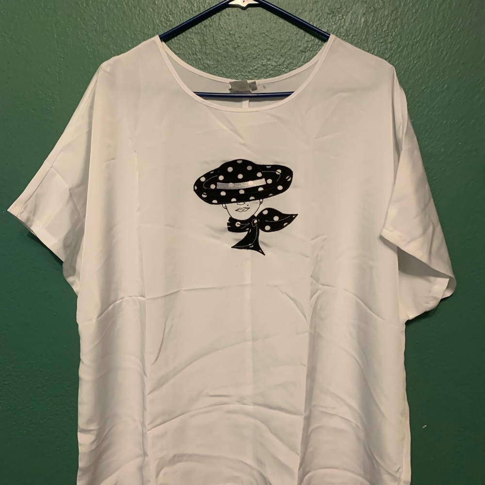 White Blouse Top Plus Size